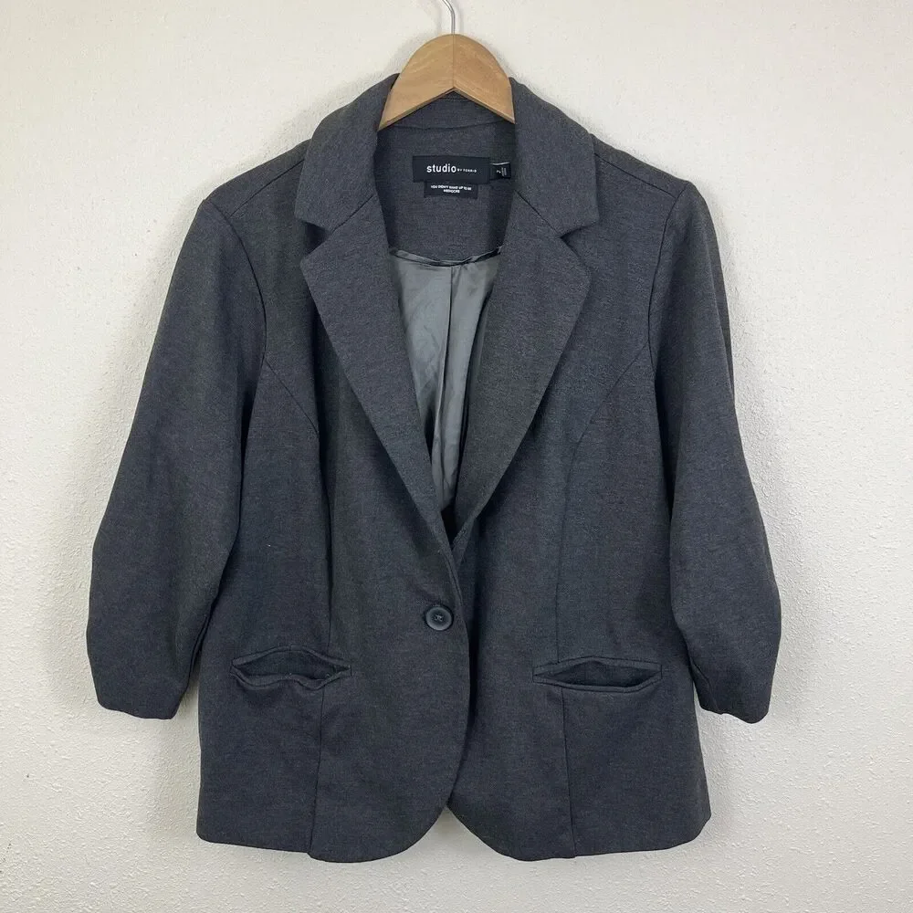 Torrid Studio Ponte Tailored Fit Blazer Plus Size 2 2X
